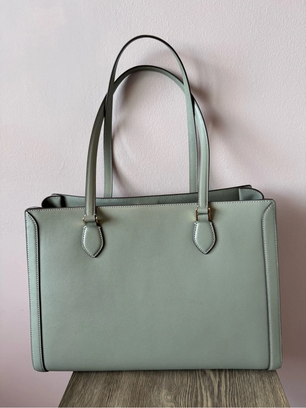 Kate Spade Madison Saffiano East West Leather Large Laptop Tote Sage KC434
